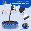 imageGiantex 36quot Trampoline for Kids Mini Toddler Trampoline wColorful LED Lights ampamp Bluetooth Speaker Small Rebounder Exercise Trampoline Indoor wFoam Handle ampamp Padded Cover for Kid Aged 3Blue