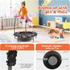 imageGiantex 36quot Trampoline for Kids Mini Toddler Trampoline wColorful LED Lights ampamp Bluetooth Speaker Small Rebounder Exercise Trampoline Indoor wFoam Handle ampamp Padded Cover for Kid Aged 3Dark Blue