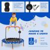 imageGiantex 36quot Trampoline for Kids Mini Toddler Trampoline wColorful LED Lights ampamp Bluetooth Speaker Small Rebounder Exercise Trampoline Indoor wFoam Handle ampamp Padded Cover for Kid Aged 3Blue