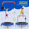 imageGiantex 36quot Trampoline for Kids Mini Toddler Trampoline wColorful LED Lights ampamp Bluetooth Speaker Small Rebounder Exercise Trampoline Indoor wFoam Handle ampamp Padded Cover for Kid Aged 3Blue
