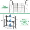 imageGiantex 3Tier Metal Plant Stand Indoor Outdoor Flower Pots Holder Plant Display Rack Shelf Utility Storage Organizer Rack for Balcony Patio Garden Living Room Home