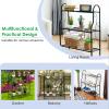 imageGiantex 3Tier Metal Plant Stand Indoor Outdoor Flower Pots Holder Plant Display Rack Shelf Utility Storage Organizer Rack for Balcony Patio Garden Living Room Home