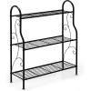 imageGiantex 3Tier Metal Plant Stand Indoor Outdoor Flower Pots Holder Plant Display Rack Shelf Utility Storage Organizer Rack for Balcony Patio Garden Living Room Home