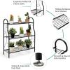 imageGiantex 3Tier Metal Plant Stand Indoor Outdoor Flower Pots Holder Plant Display Rack Shelf Utility Storage Organizer Rack for Balcony Patio Garden Living Room Home