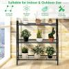 imageGiantex 3Tier Metal Plant Stand Indoor Outdoor Flower Pots Holder Plant Display Rack Shelf Utility Storage Organizer Rack for Balcony Patio Garden Living Room Home