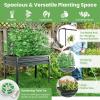 imageGiantex 3in1 Raised Garden Bed with Greenhouse Cover ampamp Trellis Rope Galvanized Metal Elevated Planter Box w Legs Drainage Holes 46x235x59 Raised Bed for Flower Herb Vegetable Easy Assembly