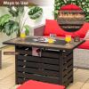 imageGiantex 42quot Propane Fire Pit  50000 BTU Rectangular Outdoor Gas Firepit with Lid HighTemp Resistant Tabletop Adjustable Flame Lava Rocks and Waterproof Cover 2 in 1 Patio Fire Table for Outside