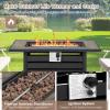 imageGiantex 42quot Propane Fire Pit  50000 BTU Rectangular Outdoor Gas Firepit with Lid HighTemp Resistant Tabletop Adjustable Flame Lava Rocks and Waterproof Cover 2 in 1 Patio Fire Table for Outside