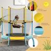 imageGiantex 48quot Trampoline for Kids ampamp Toddlers Safety Enclosure Net Max Load 265 Lbs IndoorOutdoor Small Trampoline Gifts for Boys ampamp Girls Aged 36Blue Yellow