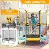 imageGiantex 48quot Trampoline for Kids ampamp Toddlers Safety Enclosure Net Max Load 265 Lbs IndoorOutdoor Small Trampoline Gifts for Boys ampamp Girls Aged 36Blue Yellow