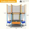 imageGiantex 48quot Trampoline for Kids ampamp Toddlers Safety Enclosure Net Max Load 265 Lbs IndoorOutdoor Small Trampoline Gifts for Boys ampamp Girls Aged 36Blue Orange