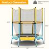 imageGiantex 48quot Trampoline for Kids ampamp Toddlers Safety Enclosure Net Max Load 265 Lbs IndoorOutdoor Small Trampoline Gifts for Boys ampamp Girls Aged 36Blue Yellow