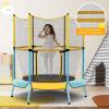 imageGiantex 48quot Trampoline for Kids ampamp Toddlers Safety Enclosure Net Max Load 265 Lbs IndoorOutdoor Small Trampoline Gifts for Boys ampamp Girls Aged 36Blue Yellow