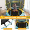 imageGiantex 48quot Trampoline for Kids ampamp Toddlers Safety Enclosure Net Max Load 265 Lbs IndoorOutdoor Small Trampoline Gifts for Boys ampamp Girls Aged 36Blue Yellow