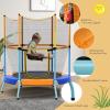 imageGiantex 48quot Trampoline for Kids ampamp Toddlers Safety Enclosure Net Max Load 265 Lbs IndoorOutdoor Small Trampoline Gifts for Boys ampamp Girls Aged 36Blue Orange