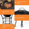 imageGiantex 4In1 Fire Pit Dining Table 32quot Fire Bowl for Outside Wood Burning Fireplaces with Cover Fire Poker Grill Grate Patio Dining Table for Camping Picnic Yard Metal Round Outdoor Fire Pit