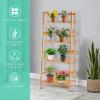imageGiantex 4Tier Bamboo Plant Stand Flower Pots Holder Display Shelf 475inch Ladder Shelf Plants Organizer Rack for Patio Balcony Garden Home Bookcase Planter Storage Shelving Unit Indoor Outdoor