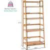 imageGiantex 4Tier Bamboo Plant Stand Flower Pots Holder Display Shelf 475inch Ladder Shelf Plants Organizer Rack for Patio Balcony Garden Home Bookcase Planter Storage Shelving Unit Indoor Outdoor
