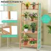 imageGiantex 4Tier Bamboo Plant Stand Flower Pots Holder Display Shelf 475inch Ladder Shelf Plants Organizer Rack for Patio Balcony Garden Home Bookcase Planter Storage Shelving Unit Indoor Outdoor