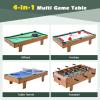 imageGiantex 4in1 Multi Game Table Combo Foosball Game Table Top wBilliards Ping Pong Push Hockey for Home Game Room Family Night ampamp Arcade Wood Combination Game Table Set for Adults