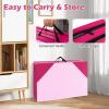 imageGiantex 4x10x 2quot Gymnastics Mat 4Panel Folding Aerobics Exercise Mat wHook ampamp Loop Fastener Carrying Handle Portable Tumbling Mat for Stretching Yoga Cheerleading Martial ArtsPinkRose