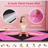 imageGiantex 4x10x 2quot Gymnastics Mat 4Panel Folding Aerobics Exercise Mat wHook ampamp Loop Fastener Carrying Handle Portable Tumbling Mat for Stretching Yoga Cheerleading Martial ArtsBlackRose