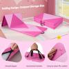 imageGiantex 4x10x 2quot Gymnastics Mat 4Panel Folding Aerobics Exercise Mat wHook ampamp Loop Fastener Carrying Handle Portable Tumbling Mat for Stretching Yoga Cheerleading Martial ArtsRosePink