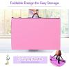 imageGiantex 4x10x 2quot Gymnastics Mat 4Panel Folding Aerobics Exercise Mat wHook ampamp Loop Fastener Carrying Handle Portable Tumbling Mat for Stretching Yoga Cheerleading Martial ArtsPurplePink