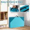 imageGiantex 4x10x 2quot Gymnastics Mat 4Panel Folding Aerobics Exercise Mat wHook ampamp Loop Fastener Carrying Handle Portable Tumbling Mat for Stretching Yoga Cheerleading Martial ArtsLight BlueBlue