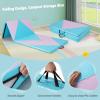 imageGiantex 4x10x 2quot Gymnastics Mat 4Panel Folding Aerobics Exercise Mat wHook ampamp Loop Fastener Carrying Handle Portable Tumbling Mat for Stretching Yoga Cheerleading Martial ArtsPinkLight Blue