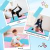 imageGiantex 4x10x 2quot Gymnastics Mat 4Panel Folding Aerobics Exercise Mat wHook ampamp Loop Fastener Carrying Handle Portable Tumbling Mat for Stretching Yoga Cheerleading Martial ArtsBluePink