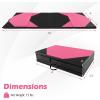 imageGiantex 4x10x 2quot Gymnastics Mat 4Panel Folding Aerobics Exercise Mat wHook ampamp Loop Fastener Carrying Handle Portable Tumbling Mat for Stretching Yoga Cheerleading Martial ArtsRoseBlack