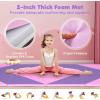 imageGiantex 4x10x 2quot Gymnastics Mat 4Panel Folding Aerobics Exercise Mat wHook ampamp Loop Fastener Carrying Handle Portable Tumbling Mat for Stretching Yoga Cheerleading Martial ArtsPinkPurple