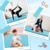 imageGiantex 4x10x 2quot Gymnastics Mat 4Panel Folding Aerobics Exercise Mat wHook ampamp Loop Fastener Carrying Handle Portable Tumbling Mat for Stretching Yoga Cheerleading Martial ArtsLight Blue