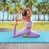 imageGiantex 4x10x 2quot Gymnastics Mat 4Panel Folding Aerobics Exercise Mat wHook ampamp Loop Fastener Carrying Handle Portable Tumbling Mat for Stretching Yoga Cheerleading Martial ArtsLight Blue