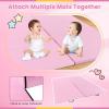 imageGiantex 4x10x 2quot Gymnastics Mat 4Panel Folding Aerobics Exercise Mat wHook ampamp Loop Fastener Carrying Handle Portable Tumbling Mat for Stretching Yoga Cheerleading Martial ArtsPink