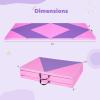 imageGiantex 4x10x 2quot Gymnastics Mat 4Panel Folding Aerobics Exercise Mat wHook ampamp Loop Fastener Carrying Handle Portable Tumbling Mat for Stretching Yoga Cheerleading Martial ArtsPinkPurple