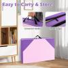 imageGiantex 4x10x 2quot Gymnastics Mat 4Panel Folding Aerobics Exercise Mat wHook ampamp Loop Fastener Carrying Handle Portable Tumbling Mat for Stretching Yoga Cheerleading Martial ArtsPurpleBaby Pink
