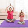 imageGiantex 4x10x 2quot Gymnastics Mat 4Panel Folding Aerobics Exercise Mat wHook ampamp Loop Fastener Carrying Handle Portable Tumbling Mat for Stretching Yoga Cheerleading Martial ArtsPurple
