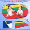 imageGiantex 4x10x 2quot Gymnastics Mat 4Panel Folding Aerobics Exercise Mat wHook ampamp Loop Fastener Carrying Handle Portable Tumbling Mat for Stretching Yoga Cheerleading Martial ArtsRainbow