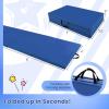 imageGiantex 4x10x 2quot Gymnastics Mat 4Panel Folding Aerobics Exercise Mat wHook ampamp Loop Fastener Carrying Handle Portable Tumbling Mat for Stretching Yoga Cheerleading Martial ArtsBlue