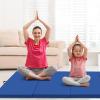 imageGiantex 4x10x 2quot Gymnastics Mat 4Panel Folding Aerobics Exercise Mat wHook ampamp Loop Fastener Carrying Handle Portable Tumbling Mat for Stretching Yoga Cheerleading Martial ArtsBlue