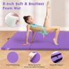 imageGiantex 4x10x 2quot Gymnastics Mat 4Panel Folding Aerobics Exercise Mat wHook ampamp Loop Fastener Carrying Handle Portable Tumbling Mat for Stretching Yoga Cheerleading Martial ArtsPurple