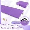 imageGiantex 4x10x 2quot Gymnastics Mat 4Panel Folding Aerobics Exercise Mat wHook ampamp Loop Fastener Carrying Handle Portable Tumbling Mat for Stretching Yoga Cheerleading Martial ArtsPurple