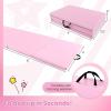 imageGiantex 4x10x 2quot Gymnastics Mat 4Panel Folding Aerobics Exercise Mat wHook ampamp Loop Fastener Carrying Handle Portable Tumbling Mat for Stretching Yoga Cheerleading Martial ArtsPink