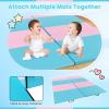 imageGiantex 4x10x 2quot Gymnastics Mat 4Panel Folding Aerobics Exercise Mat wHook ampamp Loop Fastener Carrying Handle Portable Tumbling Mat for Stretching Yoga Cheerleading Martial ArtsBluePink