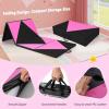 imageGiantex 4x10x 2quot Gymnastics Mat 4Panel Folding Aerobics Exercise Mat wHook ampamp Loop Fastener Carrying Handle Portable Tumbling Mat for Stretching Yoga Cheerleading Martial ArtsBlackRose