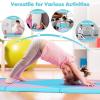 imageGiantex 4x10x 2quot Gymnastics Mat 4Panel Folding Aerobics Exercise Mat wHook ampamp Loop Fastener Carrying Handle Portable Tumbling Mat for Stretching Yoga Cheerleading Martial ArtsPinkLight Blue