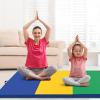imageGiantex 4x10x 2quot Gymnastics Mat 4Panel Folding Aerobics Exercise Mat wHook ampamp Loop Fastener Carrying Handle Portable Tumbling Mat for Stretching Yoga Cheerleading Martial ArtsRainbow