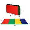 imageGiantex 4x10x 2quot Gymnastics Mat 4Panel Folding Aerobics Exercise Mat wHook ampamp Loop Fastener Carrying Handle Portable Tumbling Mat for Stretching Yoga Cheerleading Martial ArtsMulticolor